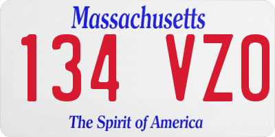 MA license plate 134VZ0