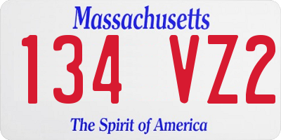 MA license plate 134VZ2