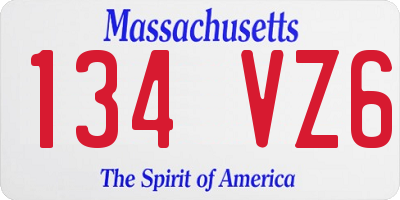 MA license plate 134VZ6