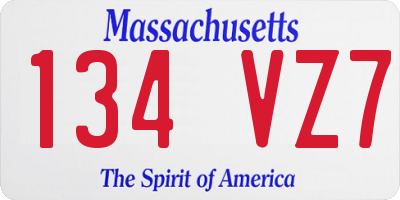 MA license plate 134VZ7