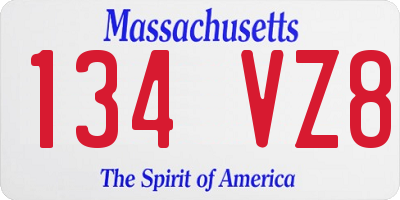 MA license plate 134VZ8