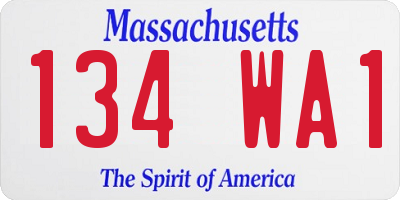 MA license plate 134WA1