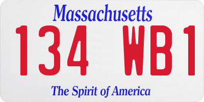 MA license plate 134WB1