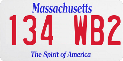 MA license plate 134WB2