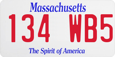 MA license plate 134WB5