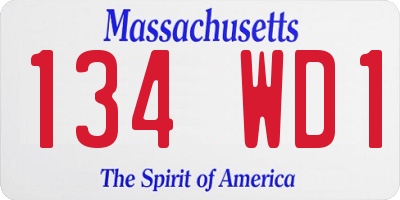 MA license plate 134WD1