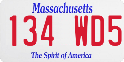 MA license plate 134WD5