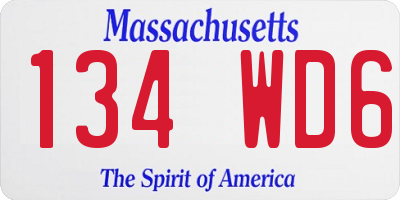 MA license plate 134WD6