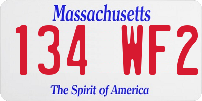 MA license plate 134WF2