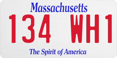 MA license plate 134WH1