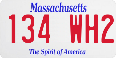 MA license plate 134WH2