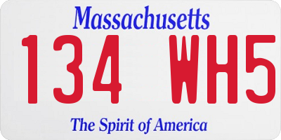 MA license plate 134WH5