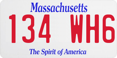 MA license plate 134WH6