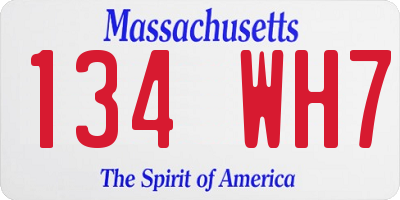 MA license plate 134WH7