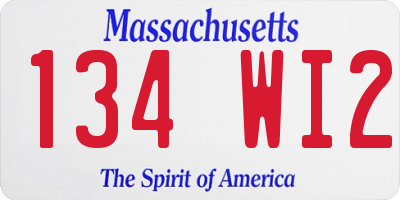 MA license plate 134WI2