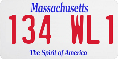 MA license plate 134WL1