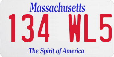 MA license plate 134WL5