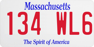 MA license plate 134WL6