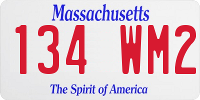 MA license plate 134WM2