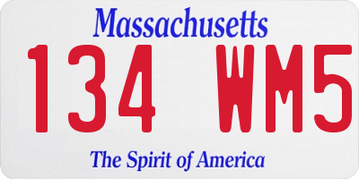 MA license plate 134WM5