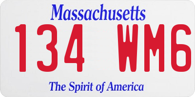 MA license plate 134WM6