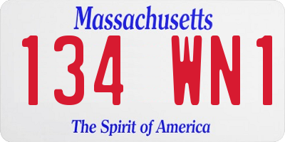 MA license plate 134WN1