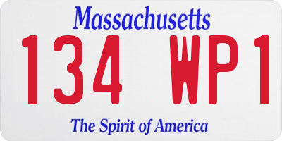 MA license plate 134WP1