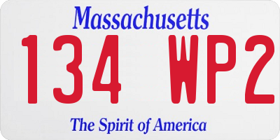 MA license plate 134WP2