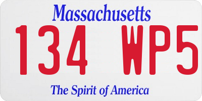 MA license plate 134WP5