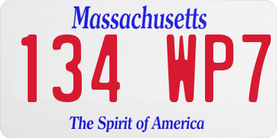 MA license plate 134WP7