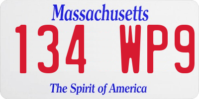 MA license plate 134WP9