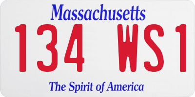 MA license plate 134WS1