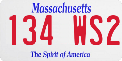 MA license plate 134WS2
