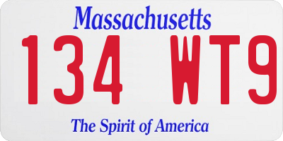 MA license plate 134WT9