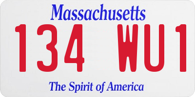 MA license plate 134WU1