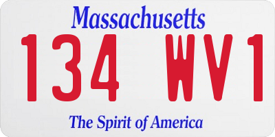 MA license plate 134WV1