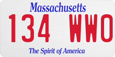 MA license plate 134WW0