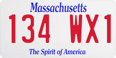 MA license plate 134WX1