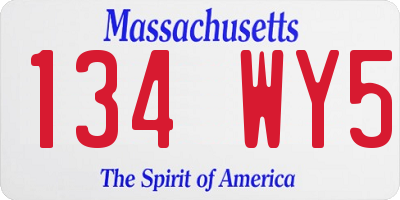 MA license plate 134WY5