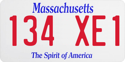 MA license plate 134XE1