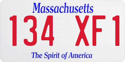 MA license plate 134XF1