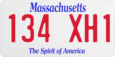 MA license plate 134XH1