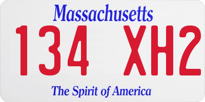 MA license plate 134XH2