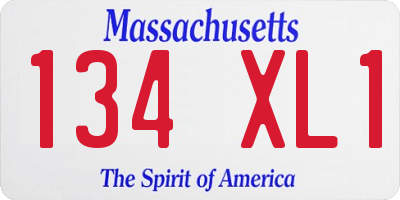 MA license plate 134XL1