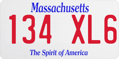 MA license plate 134XL6