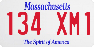 MA license plate 134XM1