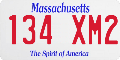 MA license plate 134XM2