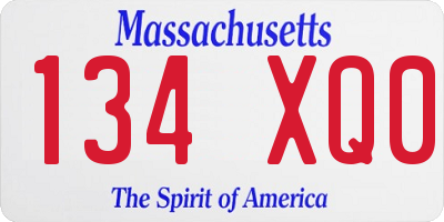 MA license plate 134XQ0