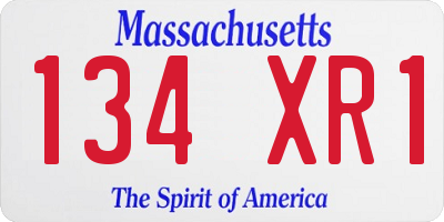 MA license plate 134XR1