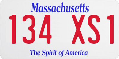 MA license plate 134XS1